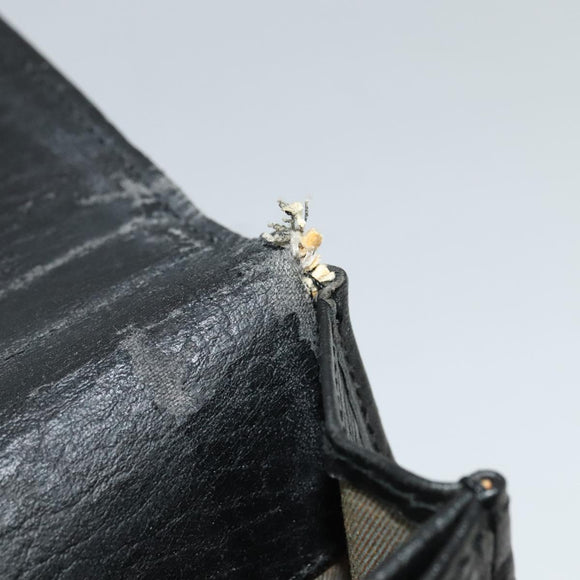 Burberrys Business Bag Leather Black Gold Auth bs26949