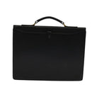 Burberrys Business Bag Leather Black Gold Auth bs26949-2