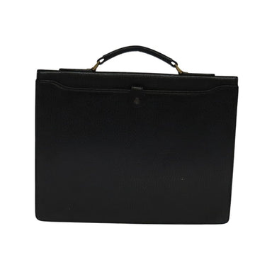 Burberrys Business Bag Leather Black Gold Auth bs26949 - 0