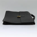 Burberrys Business Bag Leather Black Gold Auth bs26949-4