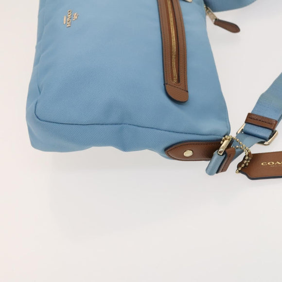 Coach Signature Shoulder Bag Nylon 2Set Blue Black Auth bs26954