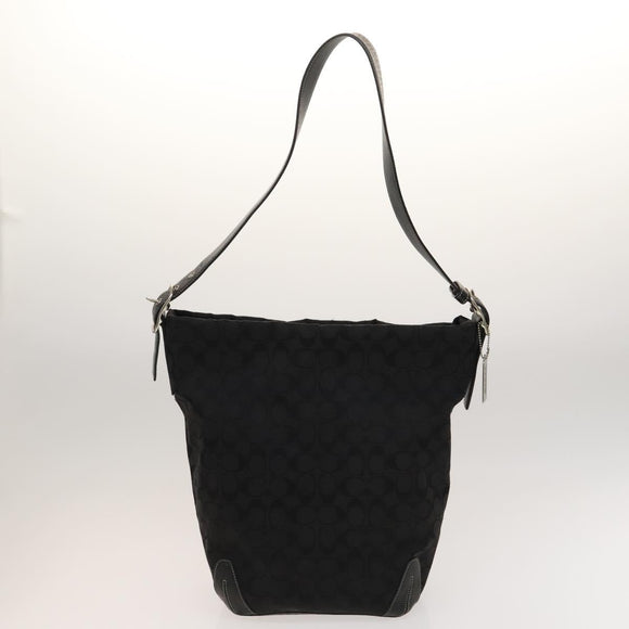 Coach Signature Shoulder Bag Nylon 2Set Blue Black Auth bs26954