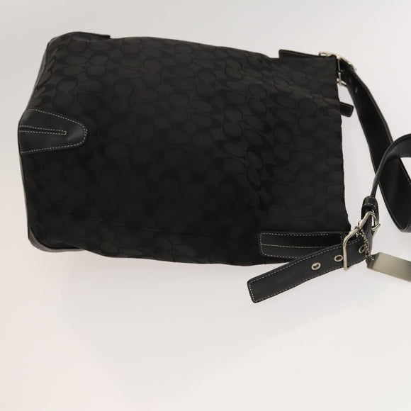 Coach Signature Shoulder Bag Nylon 2Set Blue Black Auth bs26954