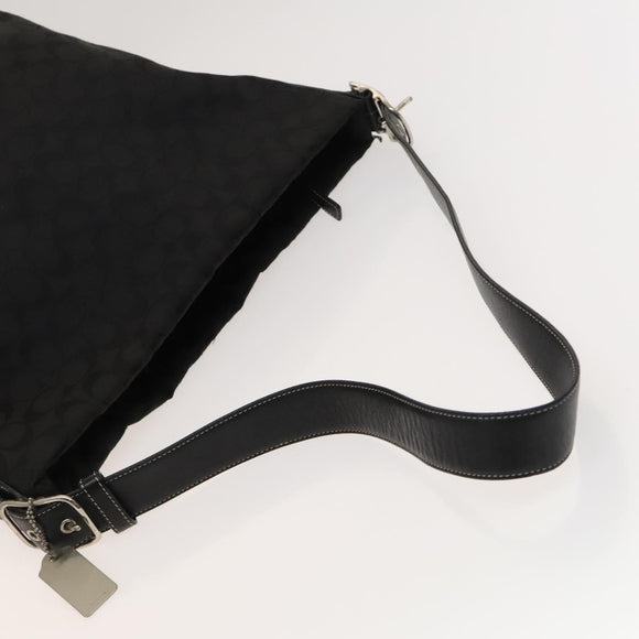 Coach Signature Shoulder Bag Nylon 2Set Blue Black Auth bs26954