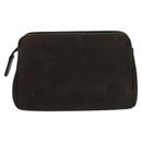 CHANEL Pouch Leather metal 7Set Black Gold CC Auth bs26962-3