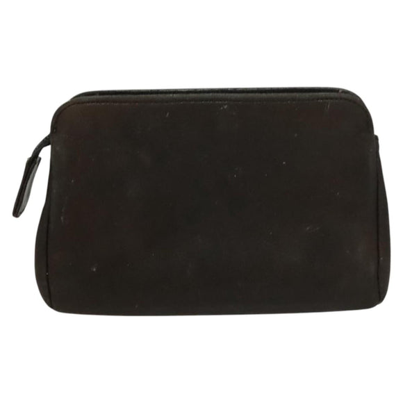 CHANEL Pouch Leather metal 7Set Black Gold CC Auth bs26962