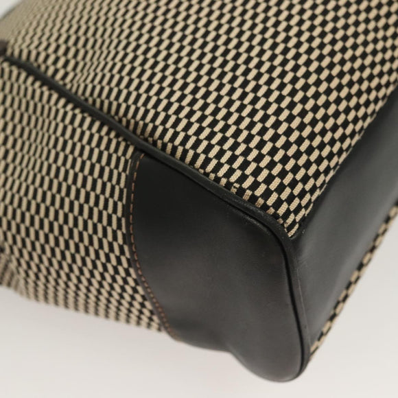 Coach Hand Bag Canvas Black Gold Auth bs26964