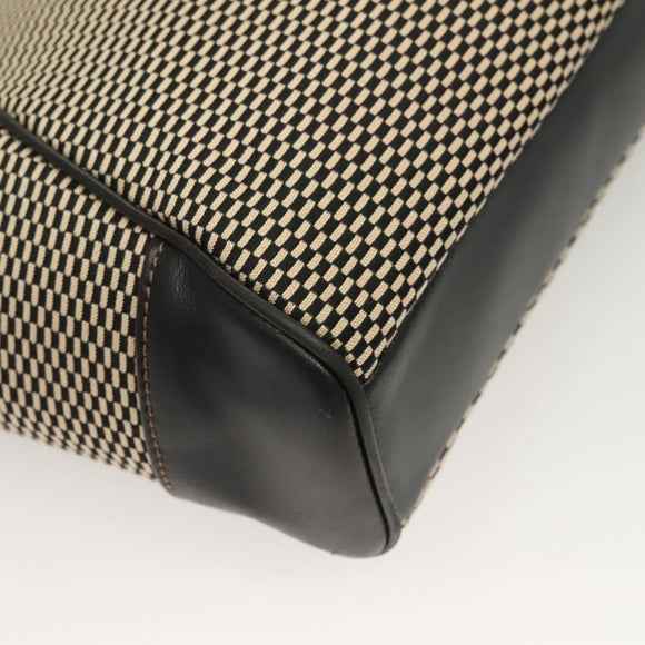 Coach Hand Bag Canvas Black Gold Auth bs26964