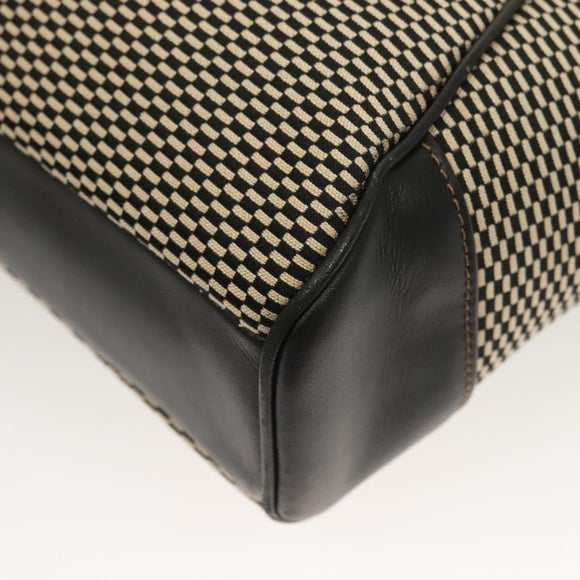 Coach Hand Bag Canvas Black Gold Auth bs26964