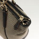 Coach Hand Bag Canvas Black Gold Auth bs26964-15