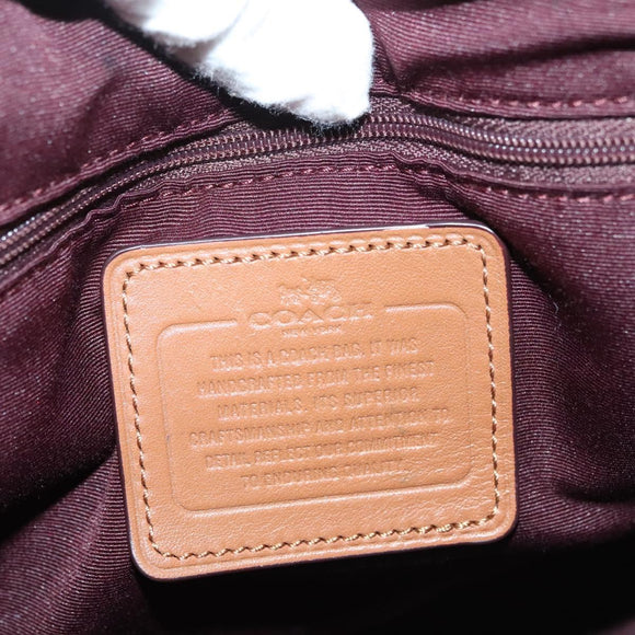 Coach Hand Bag Canvas Black Gold Auth bs26964