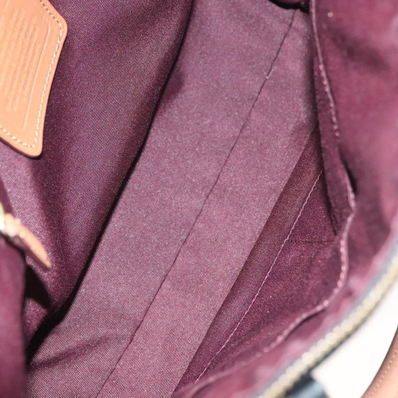 Coach Hand Bag Canvas Black Gold Auth bs26964