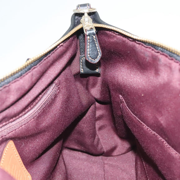 Coach Hand Bag Canvas Black Gold Auth bs26964