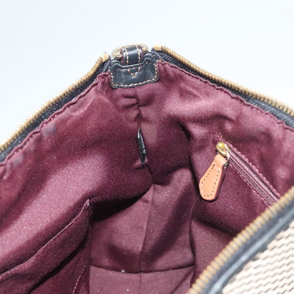 Coach Hand Bag Canvas Black Gold Auth bs26964