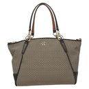 Coach Hand Bag Canvas Black Gold Auth bs26964-2