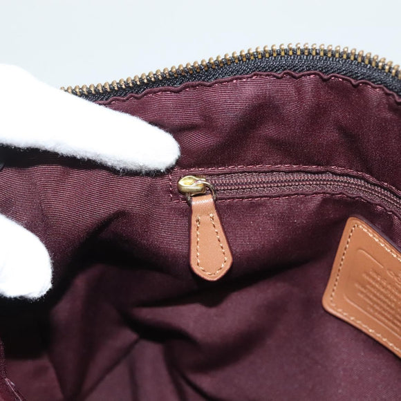 Coach Hand Bag Canvas Black Gold Auth bs26964