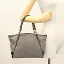 Coach Hand Bag Canvas Black Gold Auth bs26964-23
