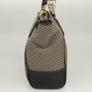 Coach Hand Bag Canvas Black Gold Auth bs26964-5