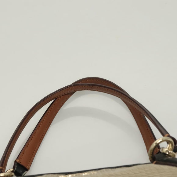 Coach Hand Bag Canvas Black Gold Auth bs26964