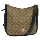Coach Signature Shoulder Bag PVC Beige Gold Auth bs26966-1