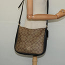 Coach Signature Shoulder Bag PVC Beige Gold Auth bs26966-23