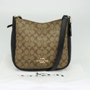 Coach Signature Shoulder Bag PVC Beige Gold Auth bs26966-12