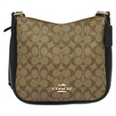 Coach Signature Shoulder Bag PVC Beige Gold Auth bs26966-13