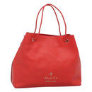 GUCCI Tote Bag Leather Outlet Red Gold 380118 Auth bs26981-1