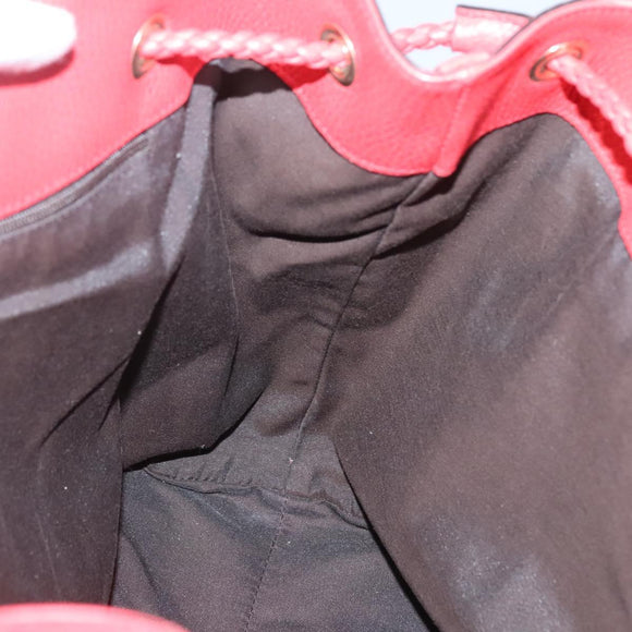 GUCCI Tote Bag Leather Outlet Red Gold 380118 Auth bs26981