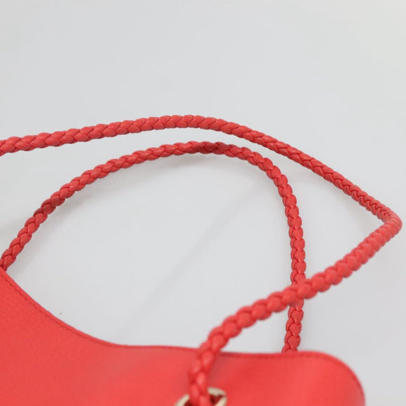 GUCCI Tote Bag Leather Outlet Red Gold 380118 Auth bs26981