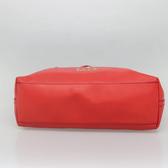 GUCCI Tote Bag Leather Outlet Red Gold 380118 Auth bs26981