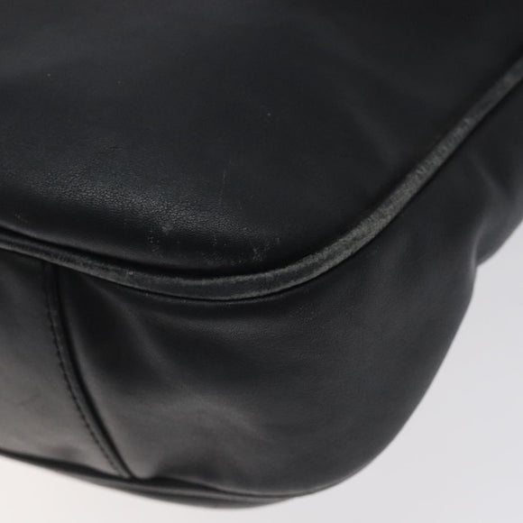 GUCCI Bamboo Shoulder Bag Leather Black Gold 001 1781 1638 Auth bs26983