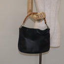 GUCCI Bamboo Shoulder Bag Leather Black Gold 001 1781 1638 Auth bs26983-20