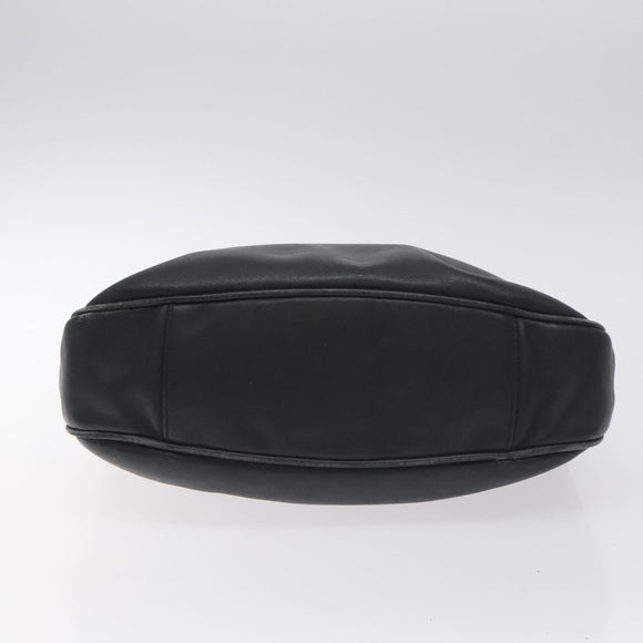 GUCCI Bamboo Shoulder Bag Leather Black Gold 001 1781 1638 Auth bs26983