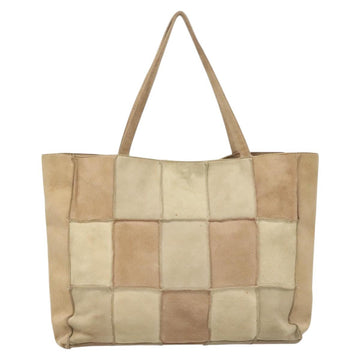 CHANEL Tote Bag Mouton Beige Silver CC Auth bs26984 - 0