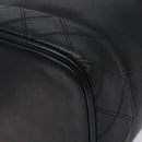 CHANEL Vanity Pouch Lamb Skin Black Gold CC Auth bs26985-10