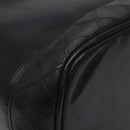 CHANEL Vanity Pouch Lamb Skin Black Gold CC Auth bs26985-14