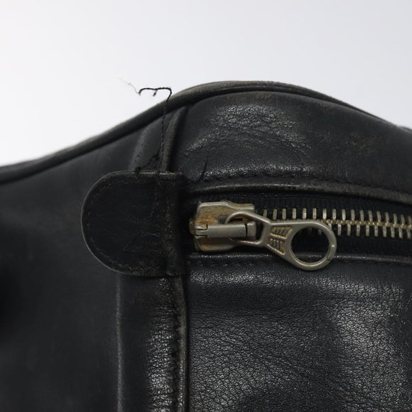 CHANEL Vanity Pouch Lamb Skin Black Gold CC Auth bs26985