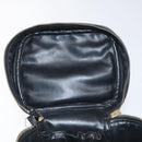 CHANEL Vanity Pouch Lamb Skin Black Gold CC Auth bs26985-15