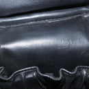 CHANEL Vanity Pouch Lamb Skin Black Gold CC Auth bs26985-17