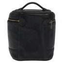 CHANEL Vanity Pouch Lamb Skin Black Gold CC Auth bs26985-2