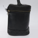 CHANEL Vanity Pouch Lamb Skin Black Gold CC Auth bs26985-5