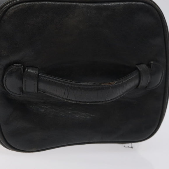 CHANEL Vanity Pouch Lamb Skin Black Gold CC Auth bs26985