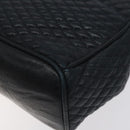 BALLY Hand Bag Leather Navy Gold Auth bs26990-9