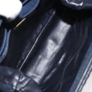 BALLY Hand Bag Leather Navy Gold Auth bs26990-11