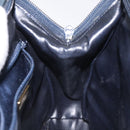 BALLY Hand Bag Leather Navy Gold Auth bs26990-19