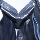 BALLY Hand Bag Leather Navy Gold Auth bs26990-20