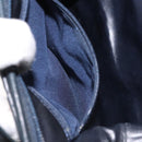 BALLY Hand Bag Leather Navy Gold Auth bs26990-12