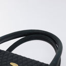 BALLY Hand Bag Leather Navy Gold Auth bs26990-8