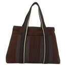 HERMES Trocha Horizontal Zonal MM Hand Bag Canvas Brown Black Auth bs26991-13